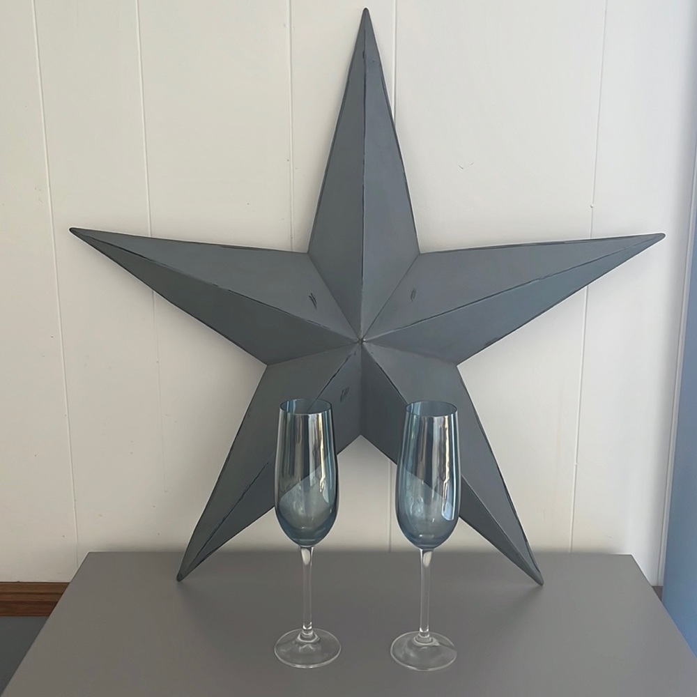 Blue Champagne Glass Flutes Bin N